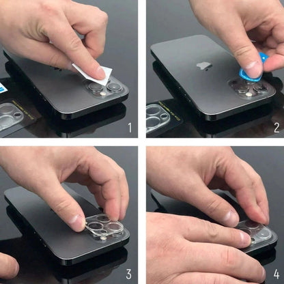 WZK Rear Camera Protection Film for Apple iPhone 17 Pro Max, Tempered Glass, Set of 2 pieces, Black