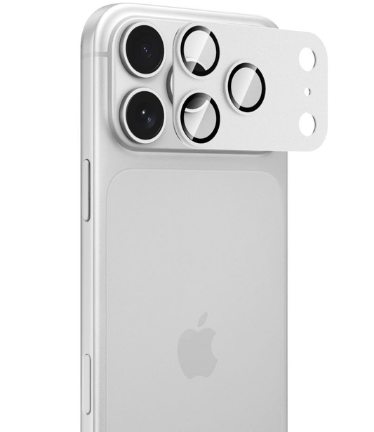 Pellicola protettiva per fotocamera posteriore Tech-Protect CamFull Fit+ per Apple iPhone 18 Pro Max, vetro temperato, argento