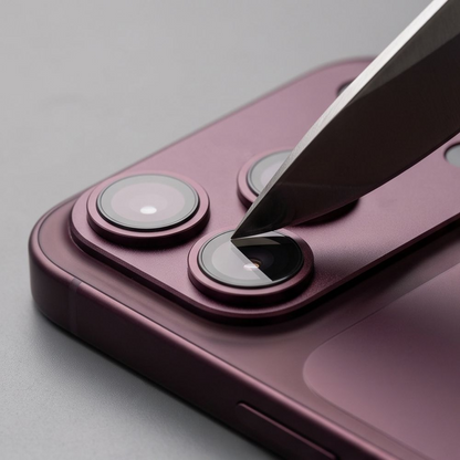 Pellicola protettiva per fotocamera posteriore Tech-Protect CamFull Fit+ per Apple iPhone 18 Pro, vetro temperato, bordeaux