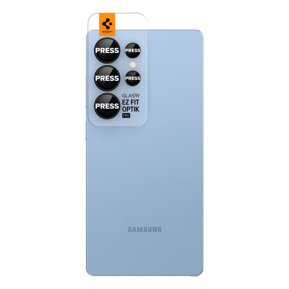 Pellicola Protettiva Posteriore Spigen GlastR EZ FIT Optik Pro HD per Samsung Galaxy S25 Ultra S938, Vetro Temperato, Set 2 pezzi, Nera