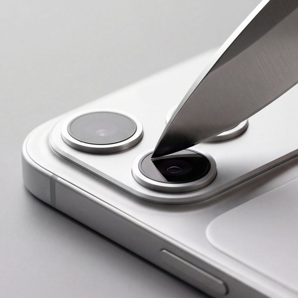 Pellicola protettiva per fotocamera posteriore Tech-Protect CamFull Fit+ per Apple iPhone 18 Pro Max, vetro temperato, argento