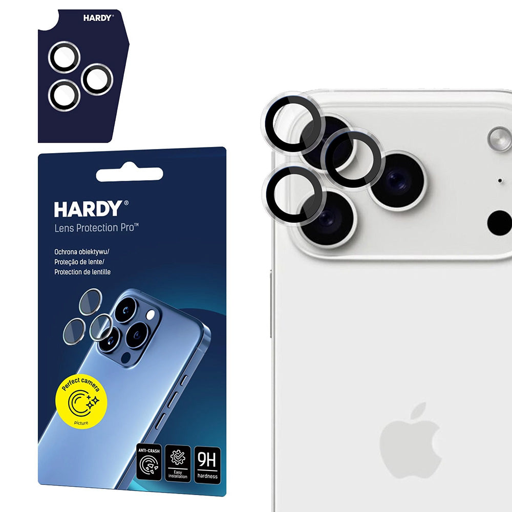 Pellicola Protettiva Posteriore Camera 3MK Hardy Protection Pro per Apple iPhone 17 Pro Max / 17 Pro, Vetro Temperato, Trasparente