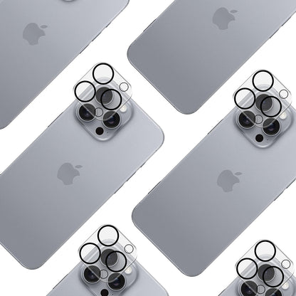 Pellicola protettiva per fotocamera posteriore 3MK Pro Full Cover per Apple iPhone 16 Pro Max / 16 Pro, Vetro temperato, Nero