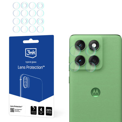 Pellicola protettiva per fotocamera posteriore 3MK Protection per Motorola Edge 60, Vetro Flessibile, Set da 4 pezzi, Trasparente