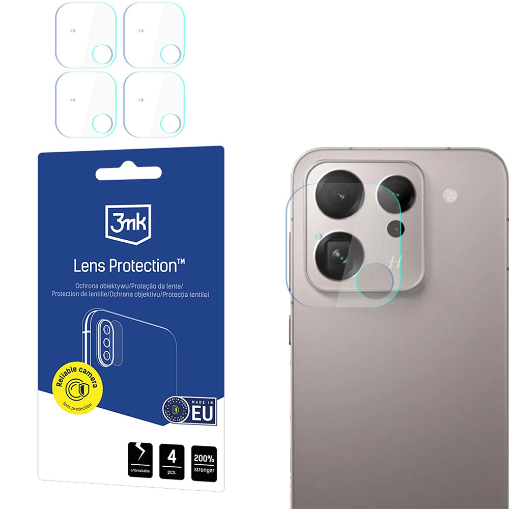 Pellicola Protettiva Posteriore per Fotocamera 3MK Protection per Oppo Find X9, Vetro Temperato, Set 4 pezzi, Trasparente