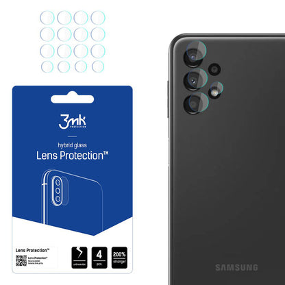 Pellicola protettiva per fotocamera posteriore 3MK Protection per Samsung Galaxy A13 A135, vetro flessibile, set da 4 pezzi, trasparente