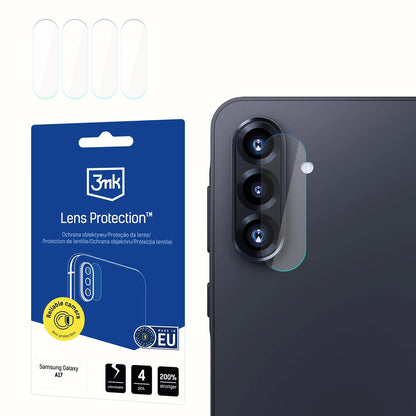 Pellicola protettiva per fotocamera posteriore 3MK Protection per Samsung Galaxy A17 4G / A17 5G, Vetro Flessibile, Set da 4 pezzi, Trasparente