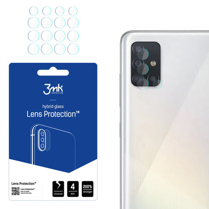 Pellicola protettiva per fotocamera posteriore 3MK Protection per Samsung Galaxy A52s 5G A528 / A52 5G A526, Vetro Flessibile, Set da 4 pezzi, Trasparente