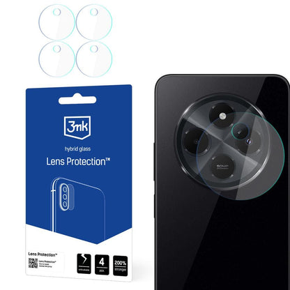Pellicola protettiva per fotocamera posteriore 3MK Protection per Xiaomi Poco C75 / Redmi 14C, vetro flessibile, set da 4 pezzi, trasparente