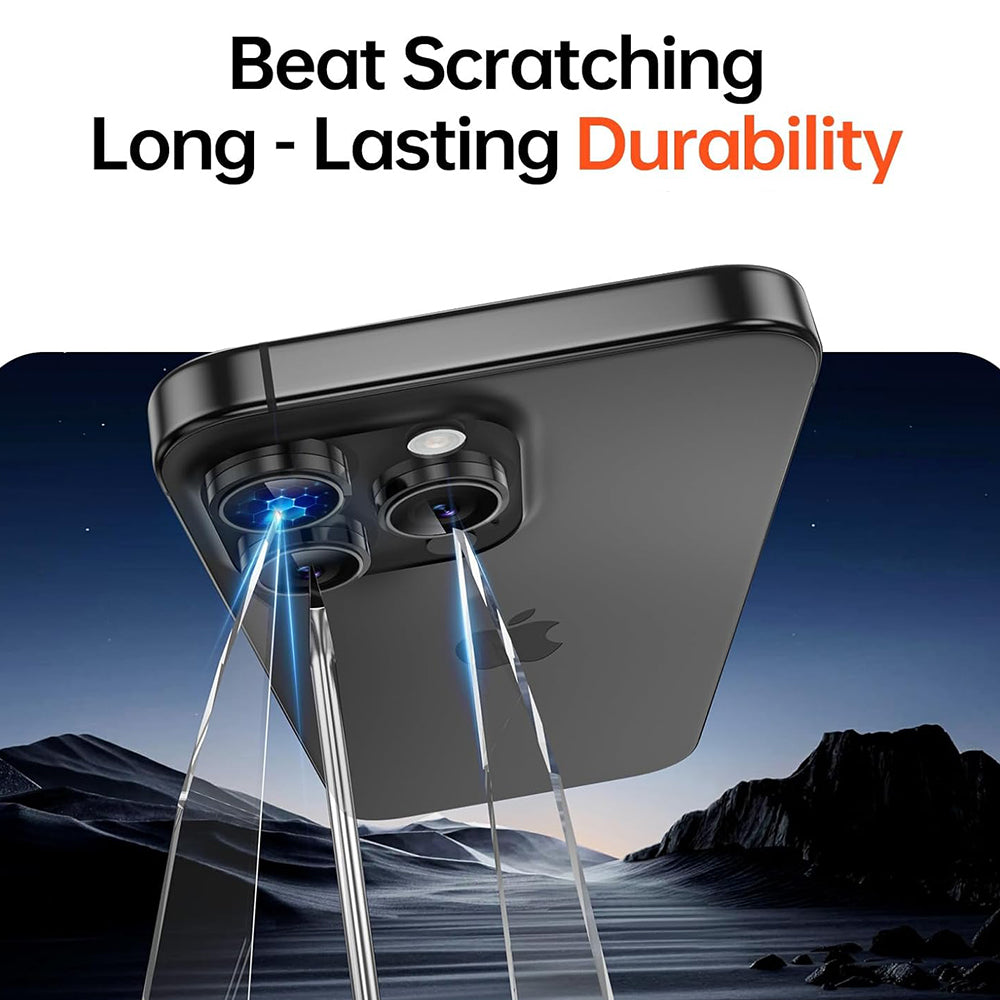 Pellicola protettiva per Fotocamera Posteriore 3MK Protection Pro per Apple iPhone 17 Pro Max / 17 Pro, Vetro Temperato, Nero