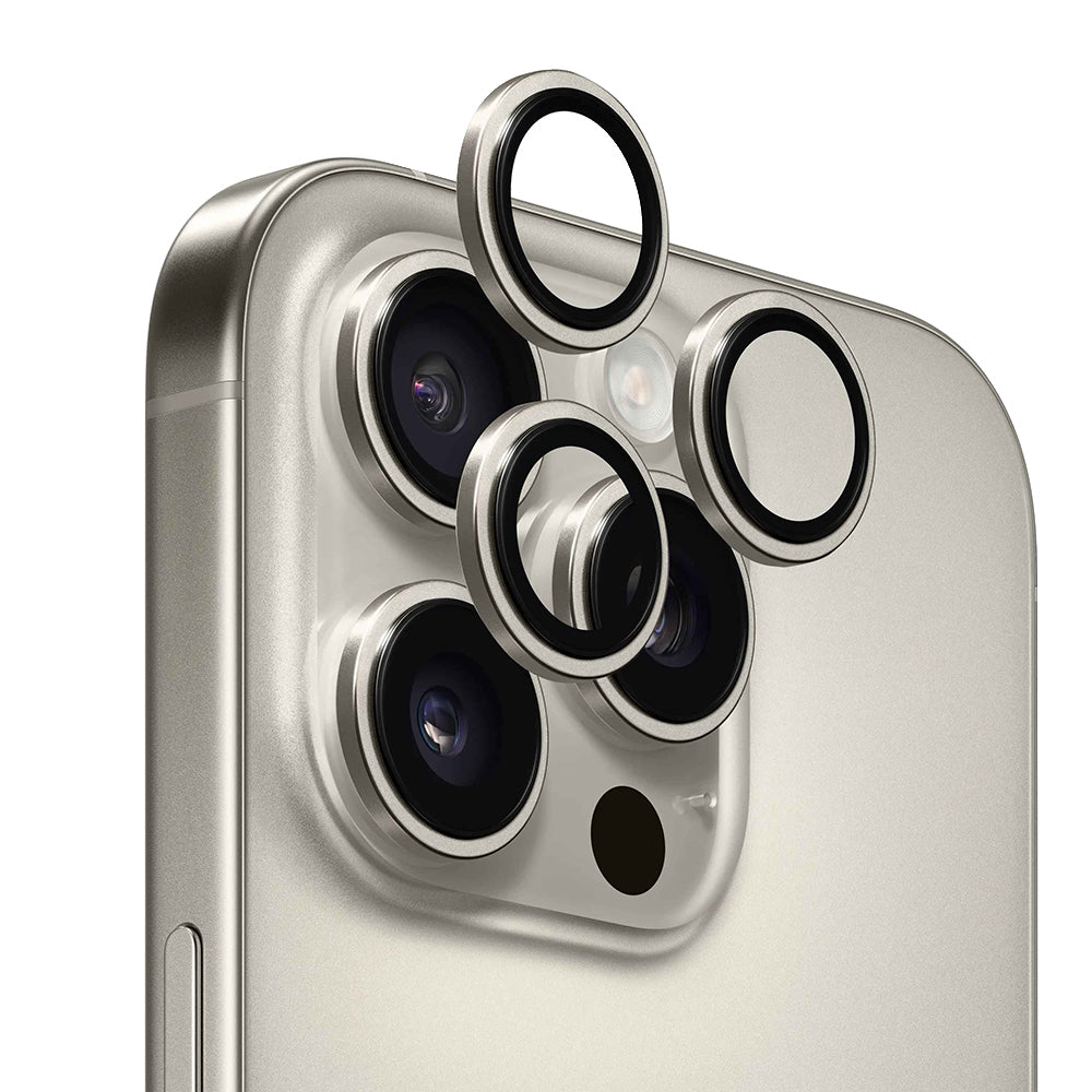 Pellicola protettiva per fotocamera posteriore Anank AR per Apple iPhone 16 Pro Max / 16 Pro, vetro temperato, grigio metallico