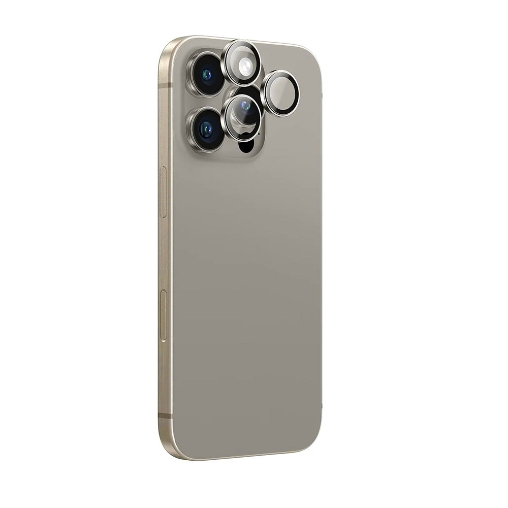 Pellicola protettiva per fotocamera posteriore Anank AR per Apple iPhone 16 Pro Max / 16 Pro, vetro temperato, grigio metallico