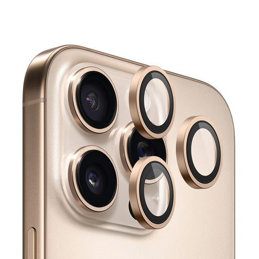 Pellicola protettiva per fotocamera posteriore Blueo 99 Anti-Riflesso HD per Apple iPhone 16 Pro Max / 16 Pro, Vetro Temperato, Bronzo