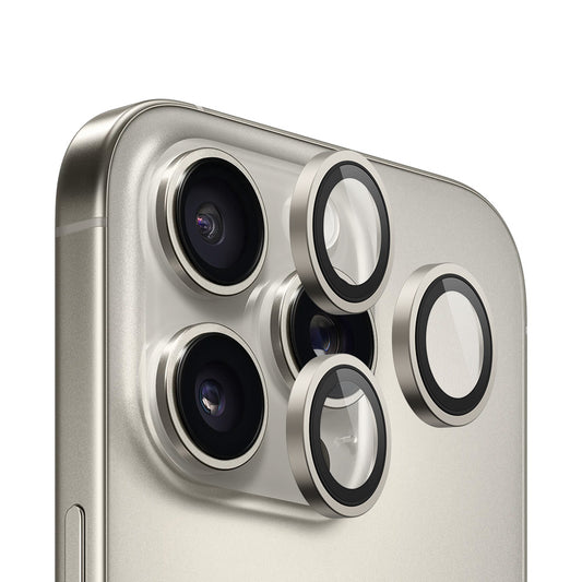 Pellicola protettiva per fotocamera posteriore Blueo 99 Anti-Riflesso HD per Apple iPhone 16 Pro Max / 16 Pro, Vetro Temperato, Grigio Metallico