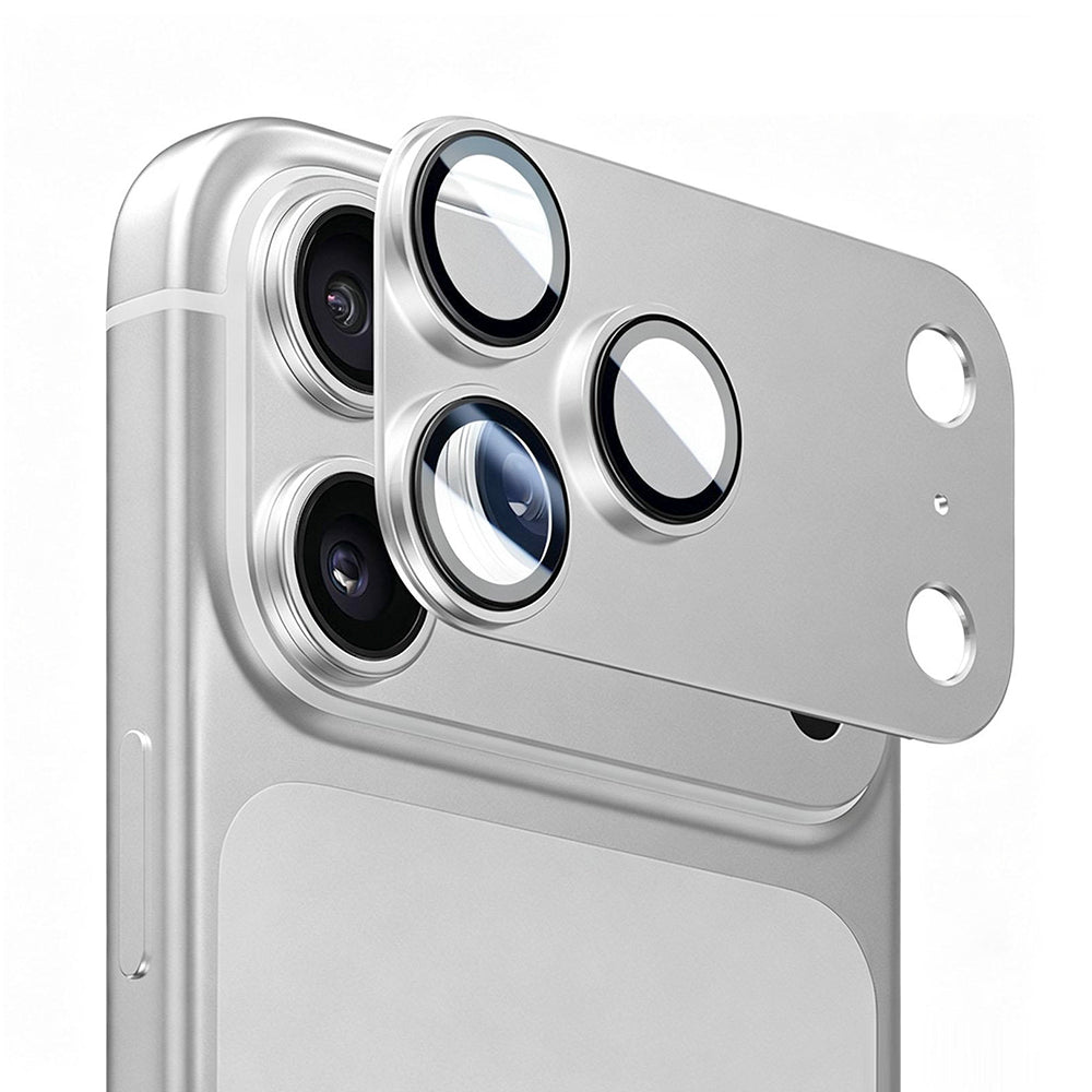 Pellicola protettiva per fotocamera posteriore Blueo Integrated Metal per Apple iPhone 17 Pro Max, vetro temperato, argento