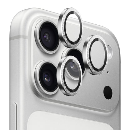Pellicola protettiva per fotocamera posteriore Blueo Metal Frame Glitter per Apple iPhone 18 Pro / 18 Pro Max, vetro temperato, argento