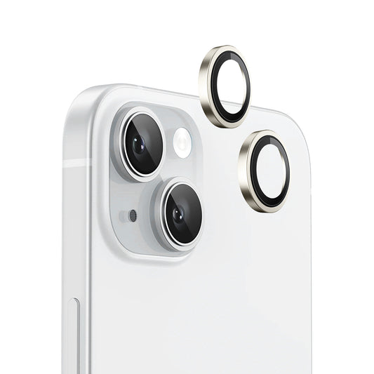 Pellicola protettiva per fotocamera posteriore Blueo Metal Frame per Apple iPhone 15 Plus / 15, Vetro temperato, Gialla