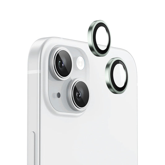 Pellicola protettiva per fotocamera posteriore Blueo Metal Frame per Apple iPhone 15 Plus / 15, Vetro temperato, Verde