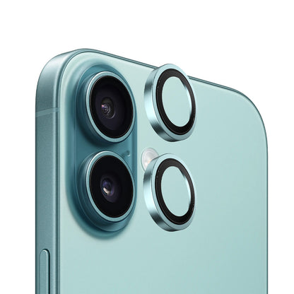 Pellicola protettiva per fotocamera posteriore Blueo Metal Frame per Apple iPhone 16 Plus / 16, Vetro temperato, Verde