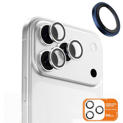 Pellicola Protettiva Posteriore Blueo Metal Frame per Apple iPhone 17 Pro Max / 17 Pro, Vetro Temperato, Blu