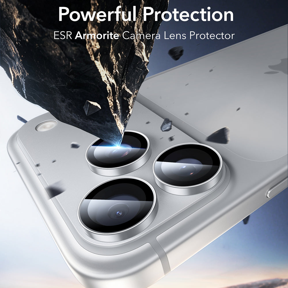 Pellicola protettiva per fotocamera posteriore ESR Armorite per Apple iPhone 18 Pro / 18 Pro max, vetro temperato, argento