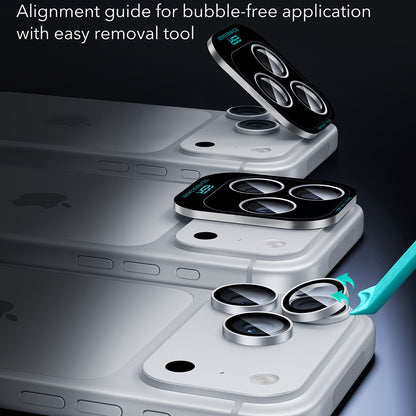 Pellicola protettiva per fotocamera posteriore ESR Armorite per Apple iPhone 18 Pro / 18 Pro max, vetro temperato, argento