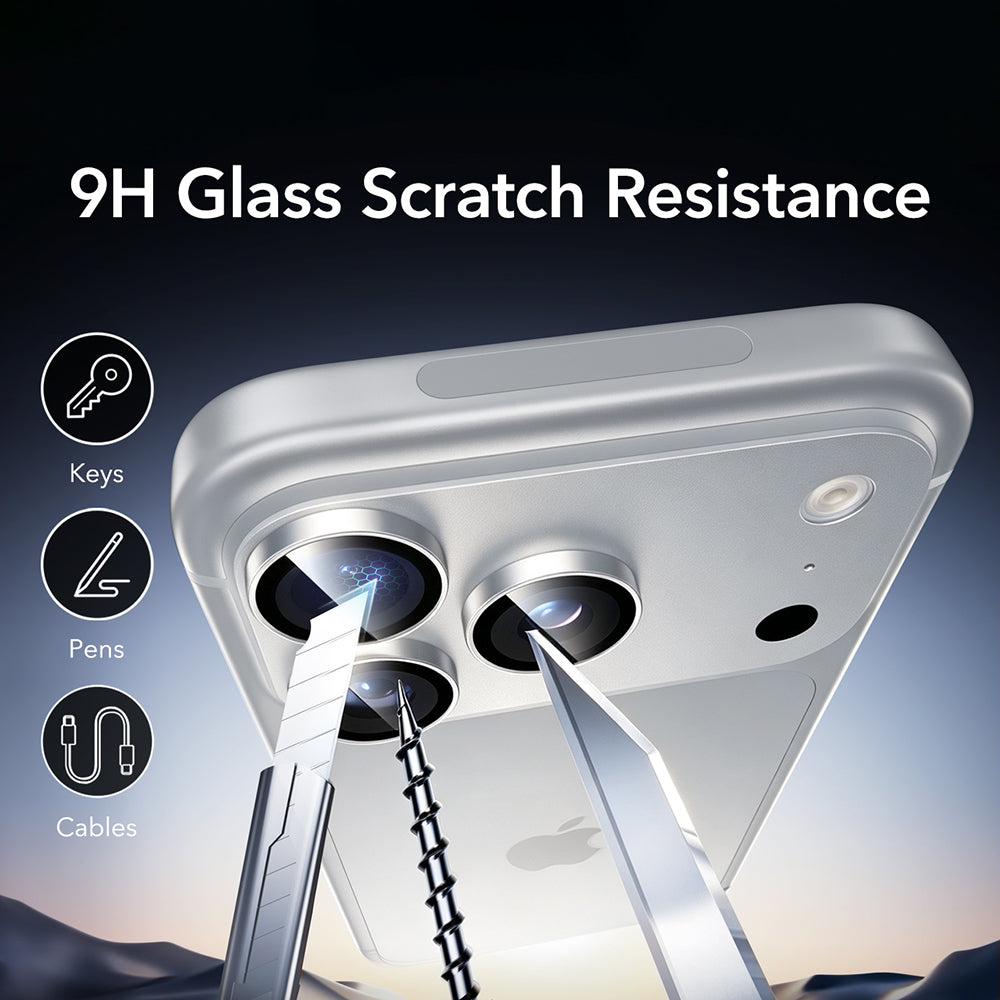 Pellicola protettiva per fotocamera posteriore ESR Armorite per Apple iPhone 18 Pro / 18 Pro max, vetro temperato, argento