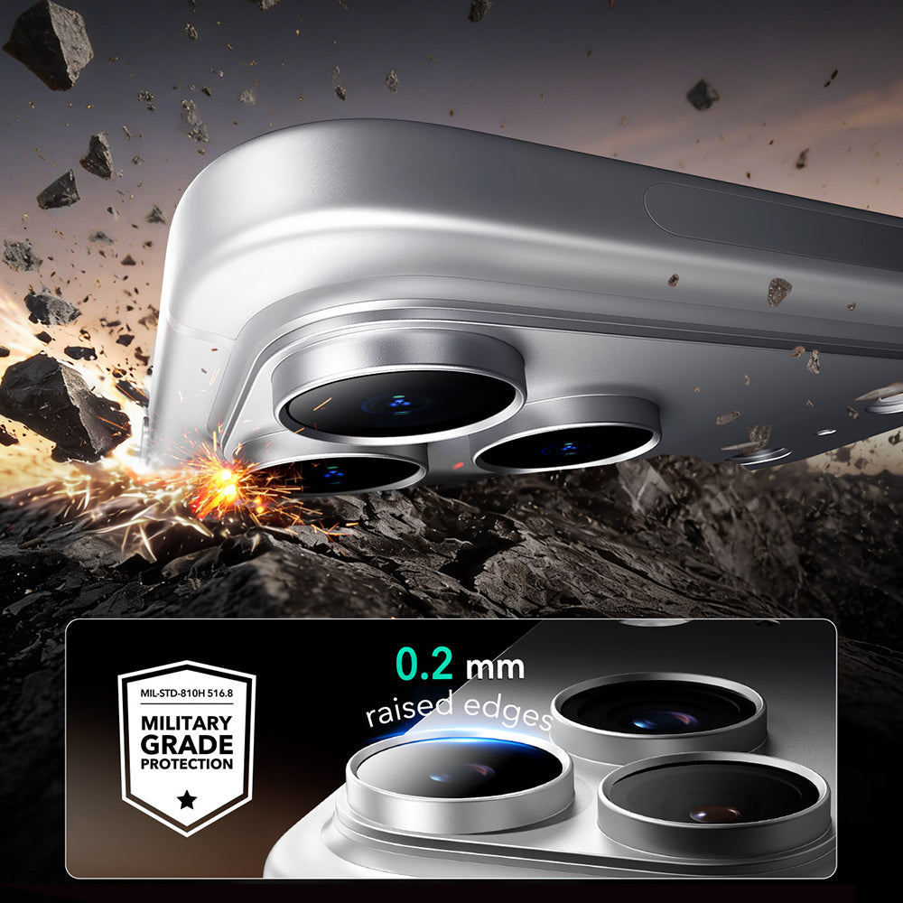 Pellicola protettiva per fotocamera posteriore ESR Armorite Pro per Apple iPhone 18 Pro, vetro temperato, argento