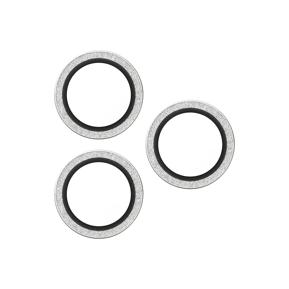 Pellicola protettiva per fotocamera posteriore PanzerGlass Hoops Glitter per Apple iPhone 17 Pro Max / 17 Pro / 16 Pro Max / 16 Pro, Vetro Temperato, Argento