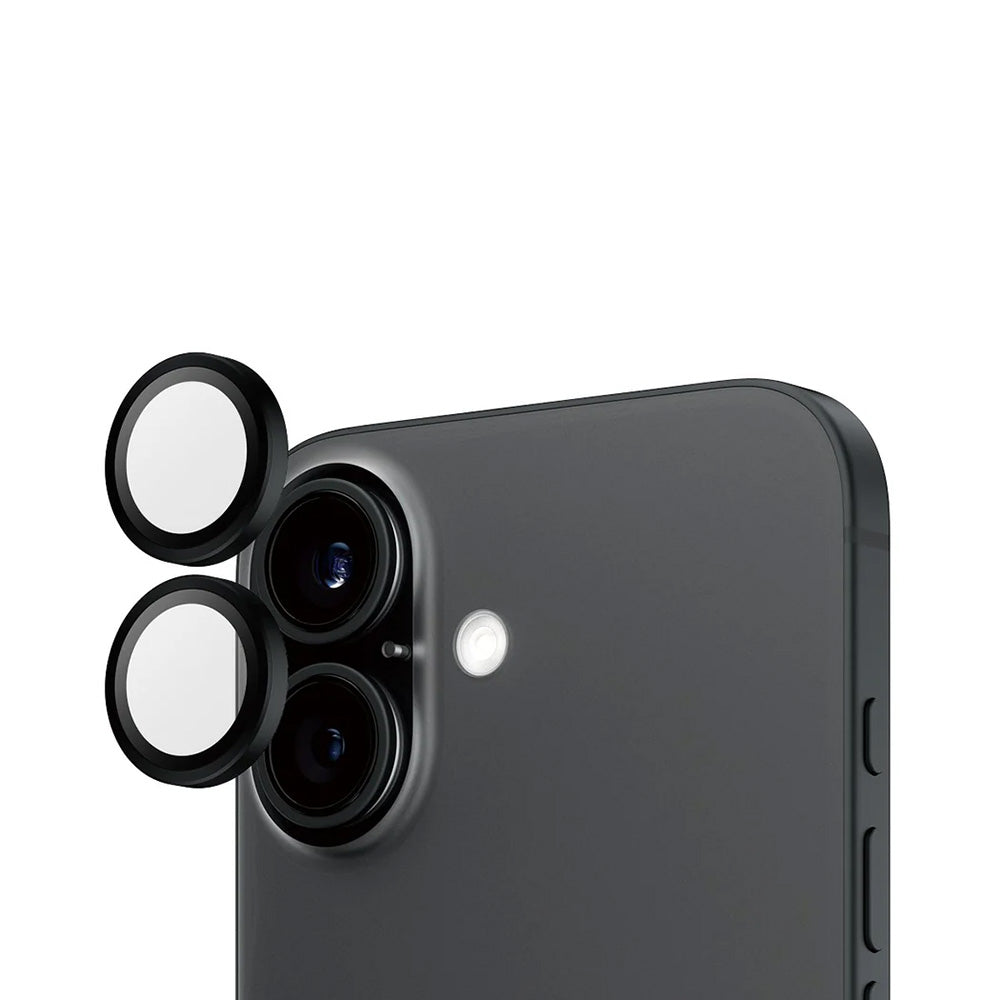 Pellicola protettiva per Fotocamera Posteriore PanzerGlass Hoops per Apple iPhone 16 Plus / 16, Vetro Temperato, Nero