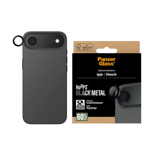 Pellicola Protettiva Posteriore PanzerGlass Hoops per Apple iPhone 17 Air, Vetro Temperato, Nero