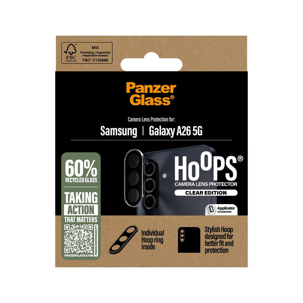 Pellicola Protettiva Posteriore PanzerGlass Hoops per Samsung Galaxy A26 A266, Vetro Temperato, Trasparente