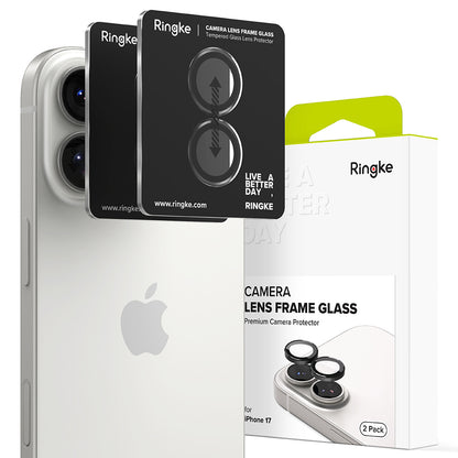 Pellicola Protettiva Posteriore Ringke per Apple iPhone 17, Vetro Temperato, Nero