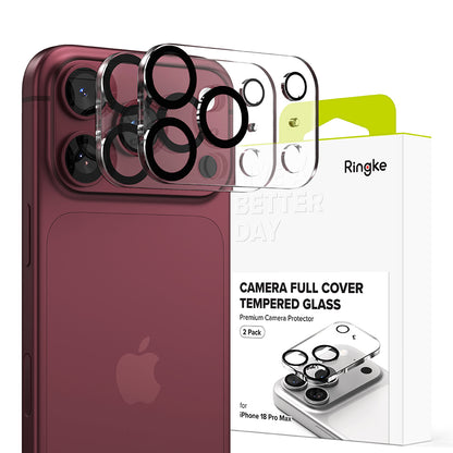 Pellicola protettiva per fotocamera posteriore Ringke per Apple iPhone 18 Pro, Vetro temperato, Set da 2 pezzi, Trasparente