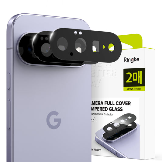Pellicola protettiva per fotocamera posteriore Ringke per Google Pixel 11, vetro temperato, set da 2 pezzi, nero