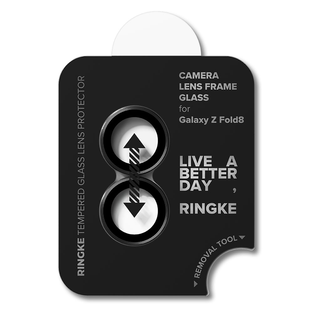 Pellicola protettiva per fotocamera posteriore Ringke per Samsung Galaxy Z Fold8 F971, vetro temperato, set da 2 pezzi, nero