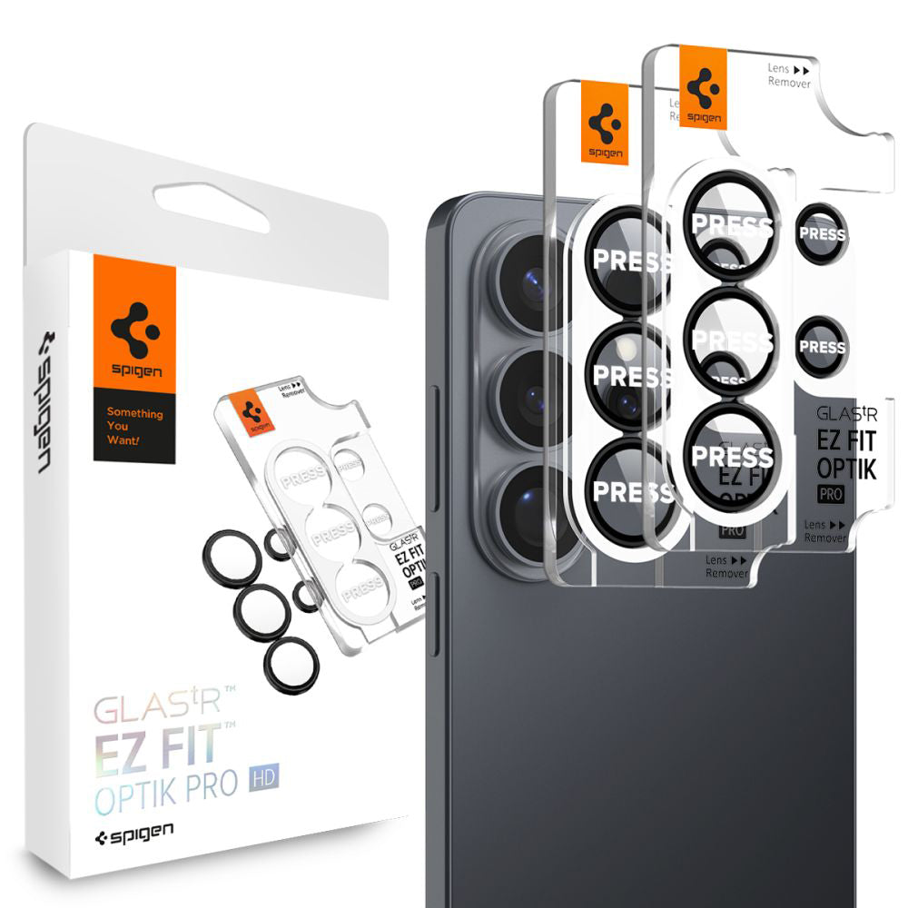 Pellicola Protettiva Posteriore Spigen GlastR EZ FIT Optik Pro HD per Samsung Galaxy S26 Ultra S948, Vetro Temperato, Set 2 pezzi, Nera