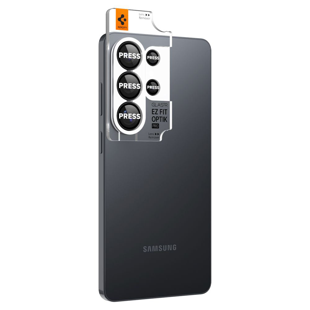Pellicola Protettiva Posteriore Spigen GlastR EZ FIT Optik Pro HD per Samsung Galaxy S26 Ultra S948, Vetro Temperato, Set 2 pezzi, Nera