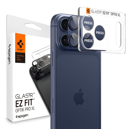 Pellicola Protettiva Posteriore Spigen GlastR EZ FIT Optik Pro XL per Apple iPhone 17 Pro, Vetro Temperato, Blu AGL10646