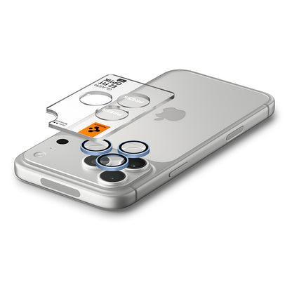 Pellicola protettiva per fotocamera posteriore Spigen GlastR EZ FIT Optik Pro per Apple iPhone 18 Pro / 18 Pro Max, vetro temperato, set da 2 pezzi, blu AGL12045