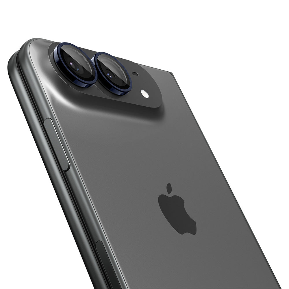 Pellicola protettiva per fotocamera posteriore Spigen GlastR EZ FIT Optik Pro per Apple iPhone Duo, vetro temperato, set da 2 pezzi, blu navy AGL12011