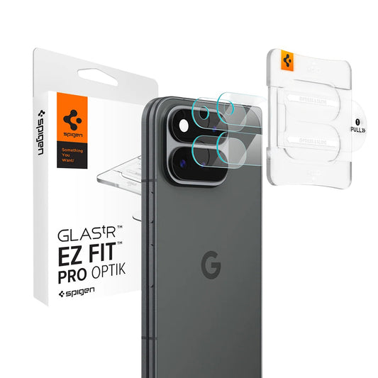 Pellicola protettiva per fotocamera posteriore Spigen GlastR EZ FIT Optik Pro per Google Pixel 11 Pro Fold, vetro temperato, set da 2 pezzi, trasparente AGL11491