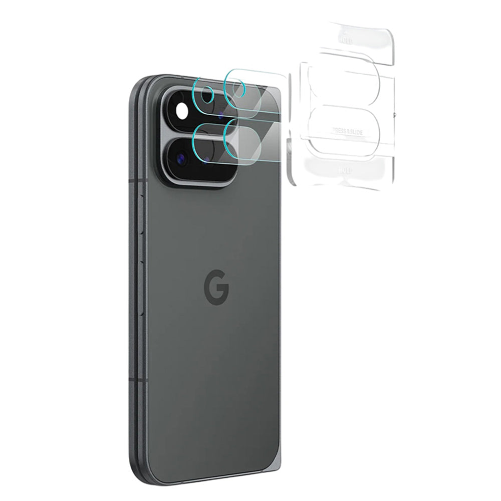 Pellicola protettiva per fotocamera posteriore Spigen GlastR EZ FIT Optik Pro per Google Pixel 11 Pro Fold, vetro temperato, set da 2 pezzi, trasparente AGL11491