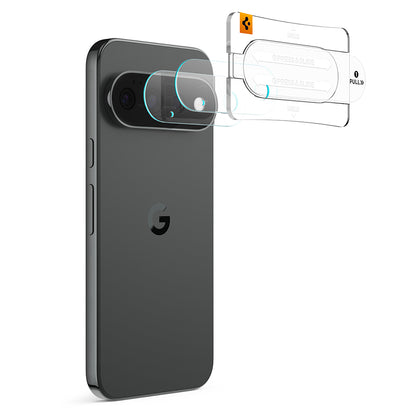 Pellicola protettiva per fotocamera posteriore Spigen GlastR EZ FIT Optik Pro per Google Pixel 11, vetro temperato, set da 2 pezzi, nero AGL11479