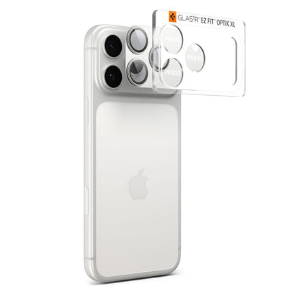 Pellicola Protettiva Posteriore Spigen GlastR EZ FIT Optik Pro XL per Apple iPhone 17 Pro Max, Vetro Temperato, Argento AGL10652