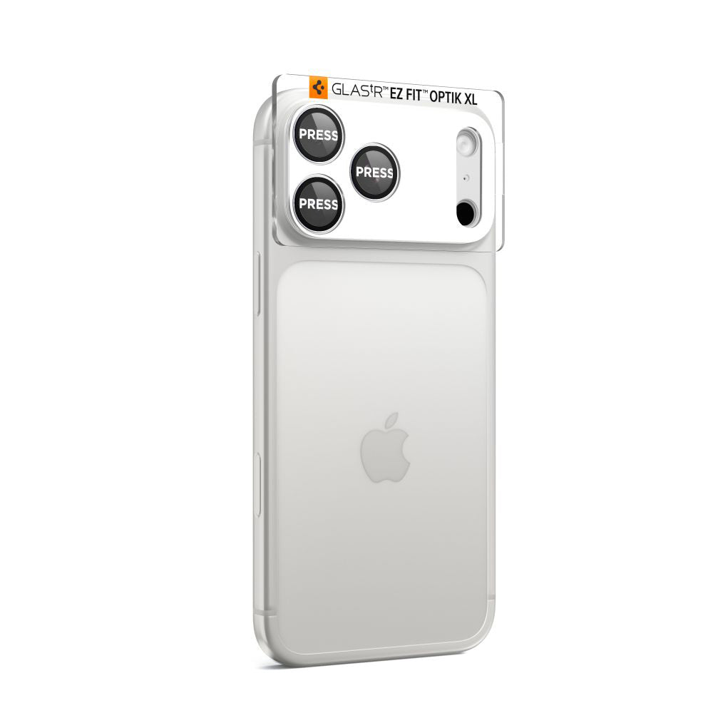 Pellicola Protettiva Posteriore Spigen GlastR EZ FIT Optik Pro XL per Apple iPhone 17 Pro Max, Vetro Temperato, Argento AGL10652
