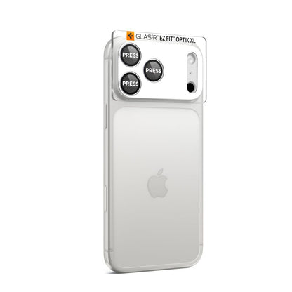 Pellicola Protettiva Posteriore Spigen GlastR EZ FIT Optik Pro XL per Apple iPhone 17 Pro Max, Vetro Temperato, Argento AGL10652