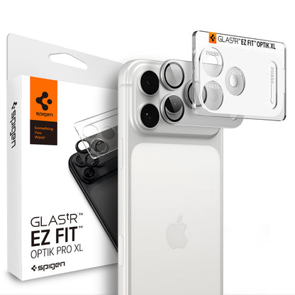 Pellicola protettiva per fotocamera posteriore Spigen GlastR EZ FIT Optik Pro XL per Apple iPhone 18 Pro Max, vetro temperato, argento AGL12042