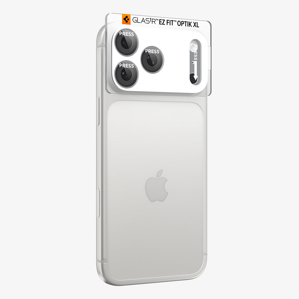 Pellicola protettiva per fotocamera posteriore Spigen GlastR EZ FIT Optik Pro XL per Apple iPhone 18 Pro Max, vetro temperato, argento AGL12042