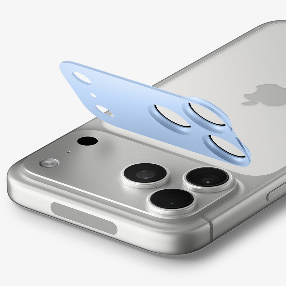 Pellicola protettiva per fotocamera posteriore Spigen GlastR EZ FIT Optik Pro XL per Apple iPhone 18 Pro Max, vetro temperato, blu AGL12041